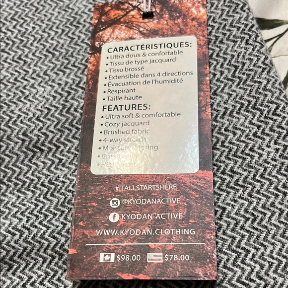 NWT Kyodan Chevron High Waist Leggings Gray & White -soft ! Sz L - Picture 6 of 7